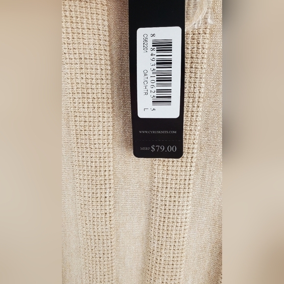 CYRUS Pull-over Beige Boho Batwing Roomy Knit Women's‎ sweater Size L - Picture 6 of 10